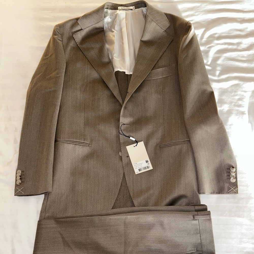 Men’s BRAND NEW SUITSUPPLY Mid Brown Roma Suit Sz 42S